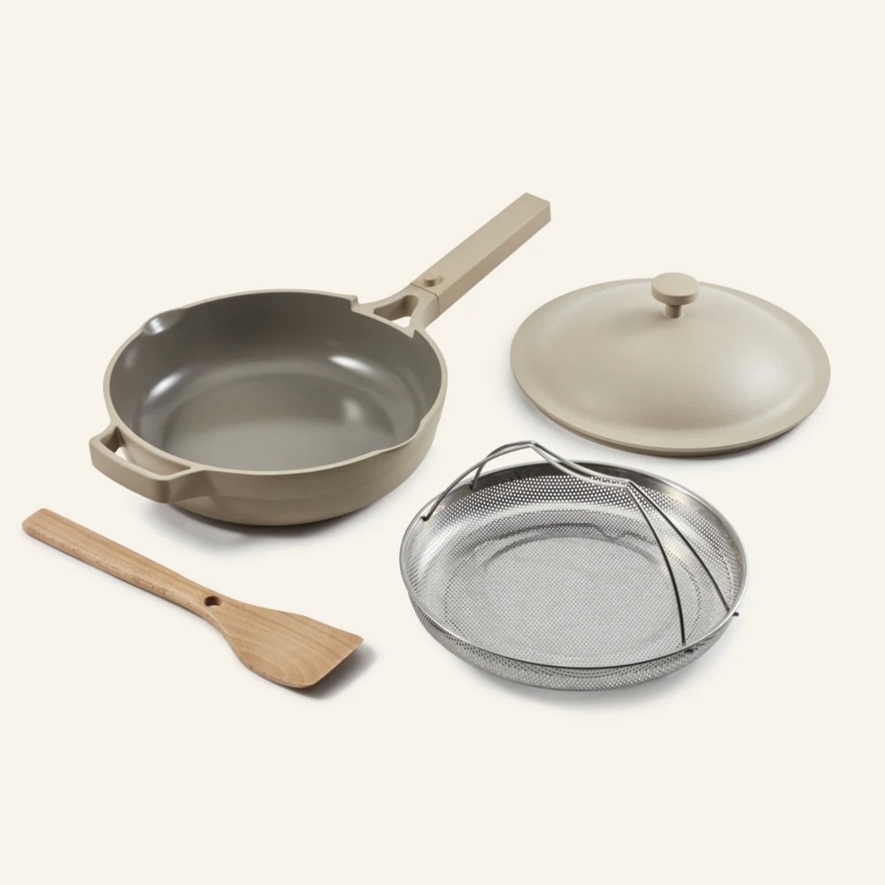 Our Place Large Always Pan 2.0 Steam Gray 10.5" Ceramic Non Stick 4 Piece 2.6 QT